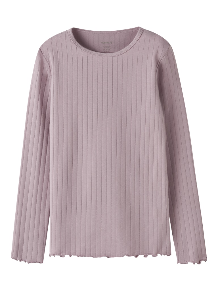 Langärmeliges Oberteil gerippt einfarbig Vibse Rosa