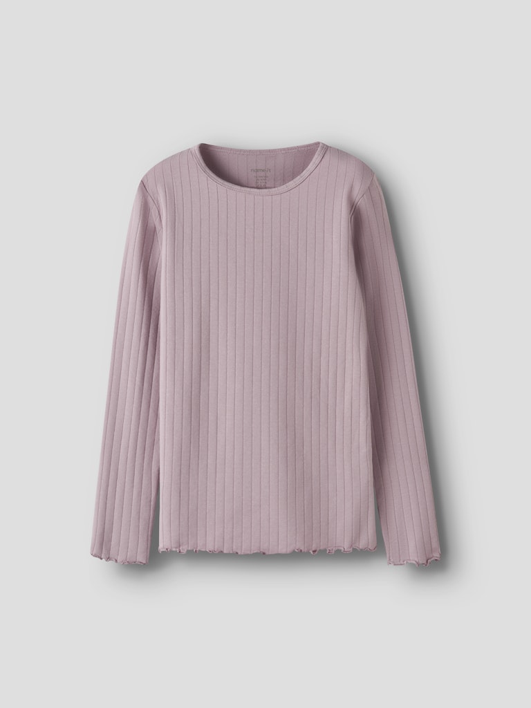Langärmeliges Oberteil gerippt einfarbig Vibse Rosa