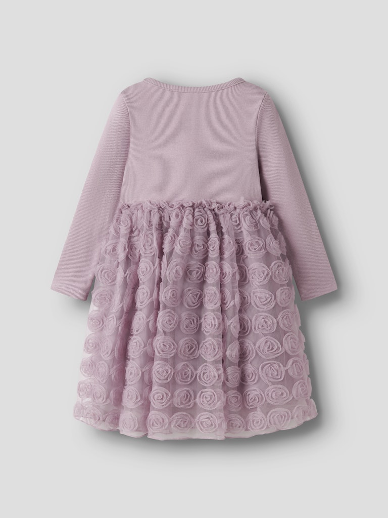 Tüllkleid Sykia Einfarbig Blumen Rosa