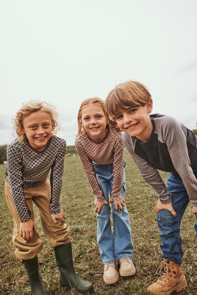 Merinowolle Sweatshirt Willto gemustert Blau