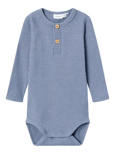 Body Bebum Langarm Gerippt Blau