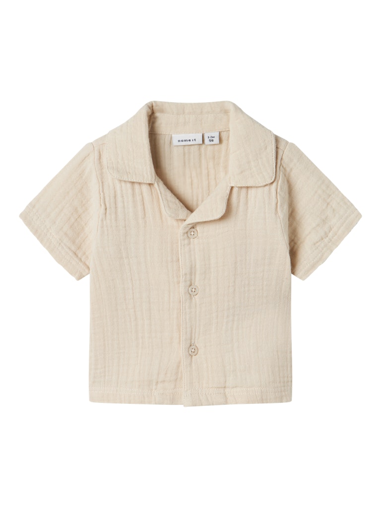 Hemd Osafi Einfarbig Musselin Beige