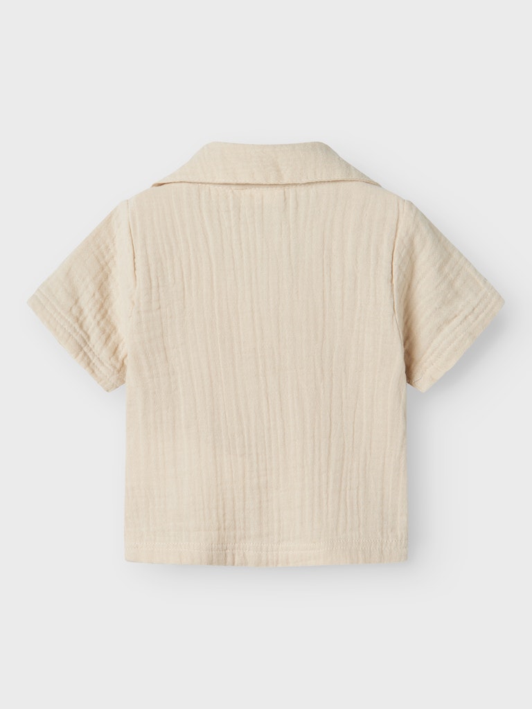 Hemd Osafi Einfarbig Musselin Beige