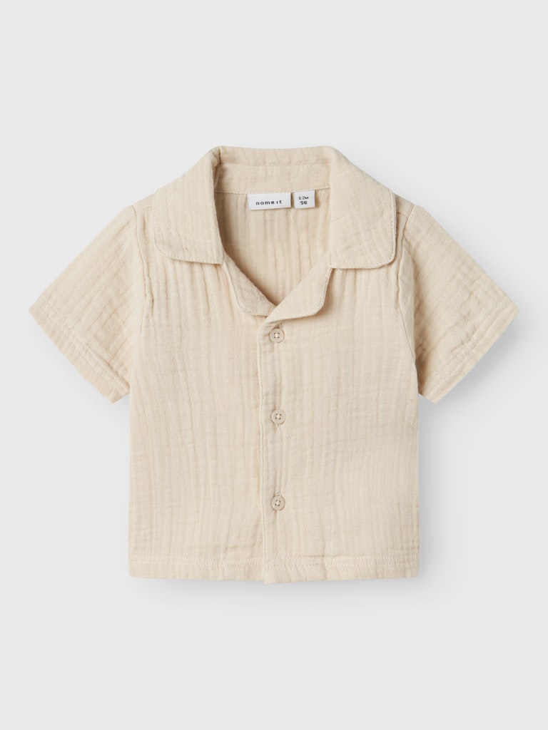 Hemd Osafi Einfarbig Musselin Beige