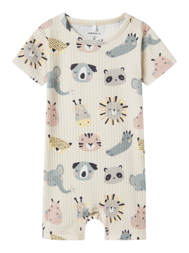 Hosenanzug Osommer Tiere Gerippt Beige