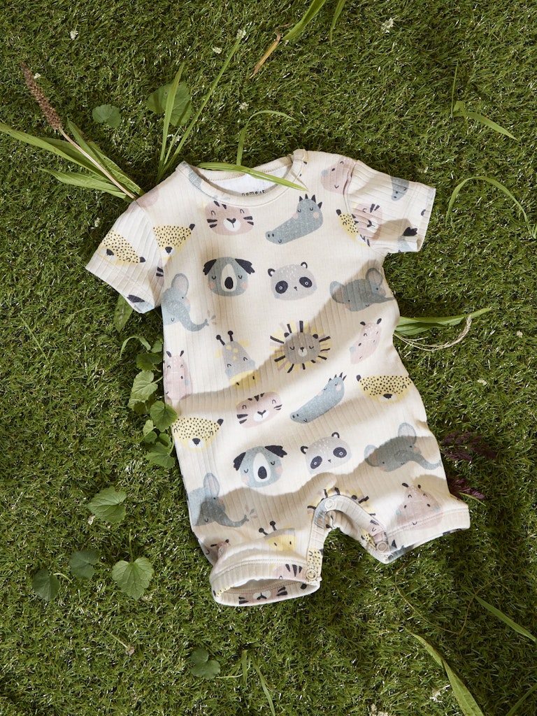 Hosenanzug Osommer Tiere Gerippt Beige