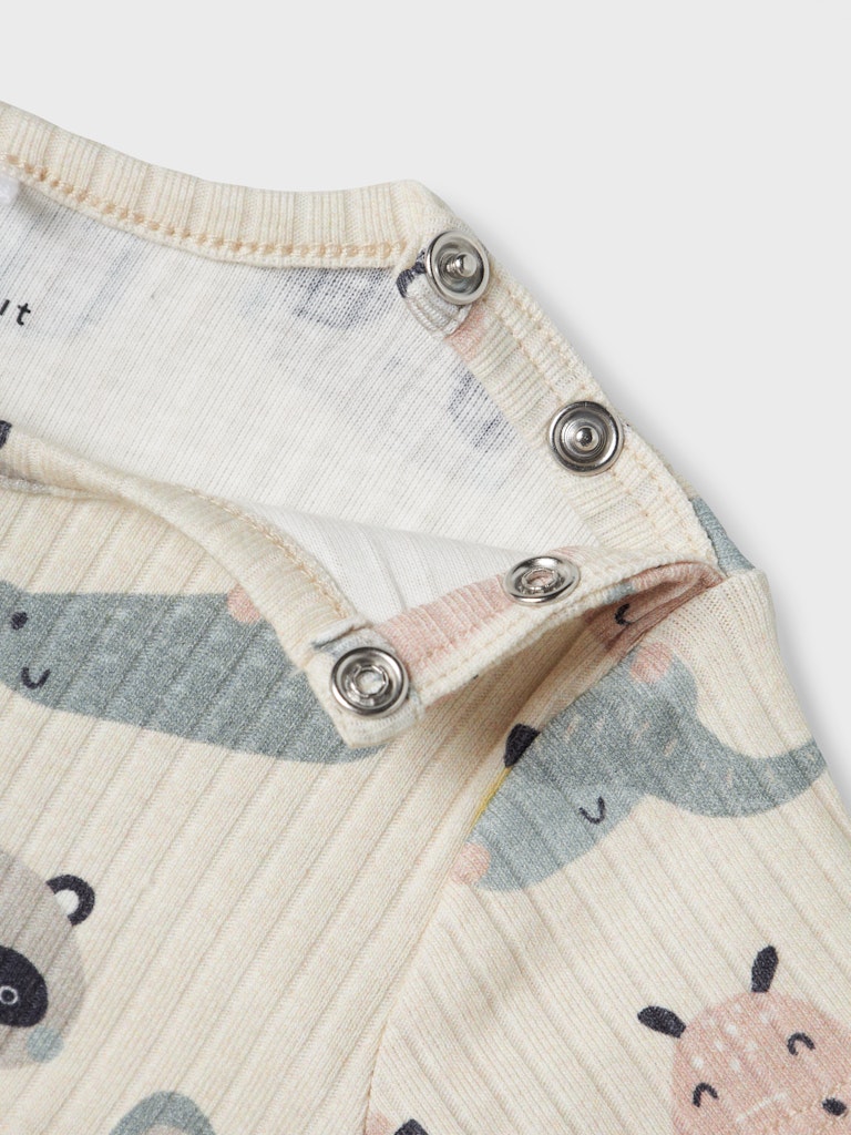 Hosenanzug Osommer Tiere Gerippt Beige