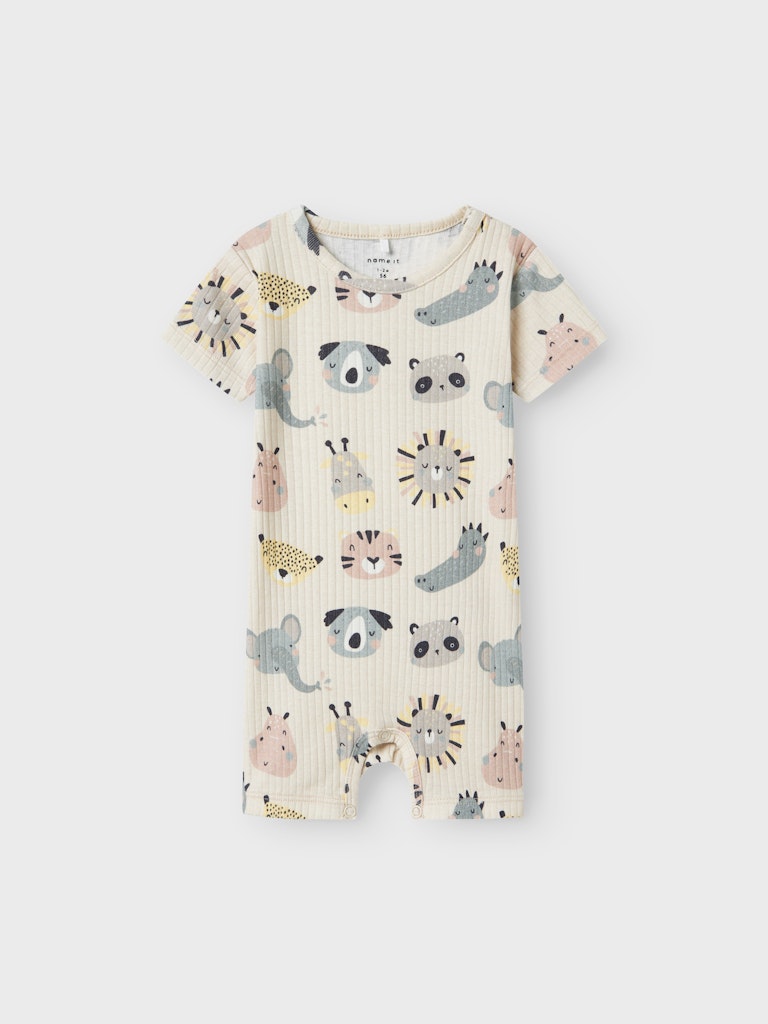 Hosenanzug Osommer Tiere Gerippt Beige