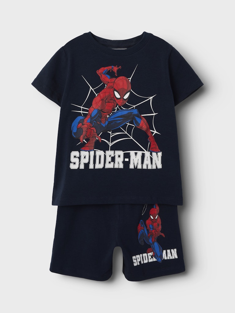 Shorts-Set/Pyjama Spiderman Kurzarm Maus Blau